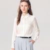 Women's Silk Satin Polo Collar Minimalist Long-Sleeve Shirt
