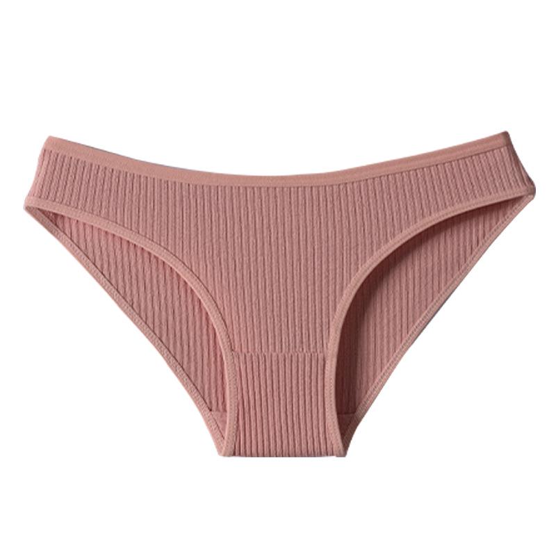 

Plus Size Mid-Low Waist Thong Panties - Sexy Ribbed Cotton Women s Underwear XXL with English care label