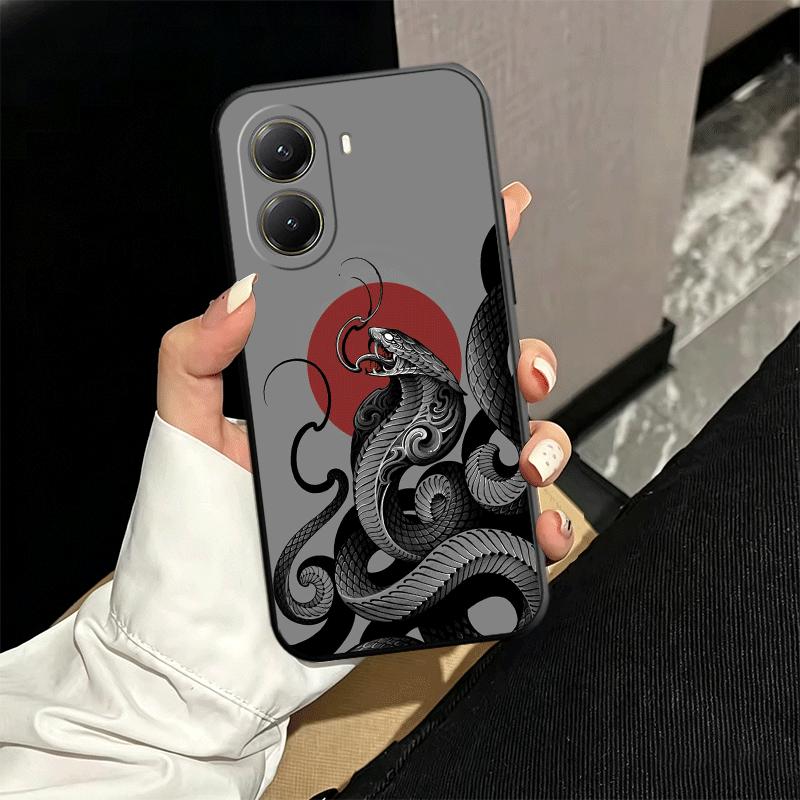 

Black Snake Doodle Soft Phone Case for Xiaomi Poco X5 X6 X7 X8 Pro Max X3 F7 F8 Ultra M8 M7 M6 M5 Redmi 15 15C 14C 13C 12C X4 F6 Xiaomi Poco X8 Pro