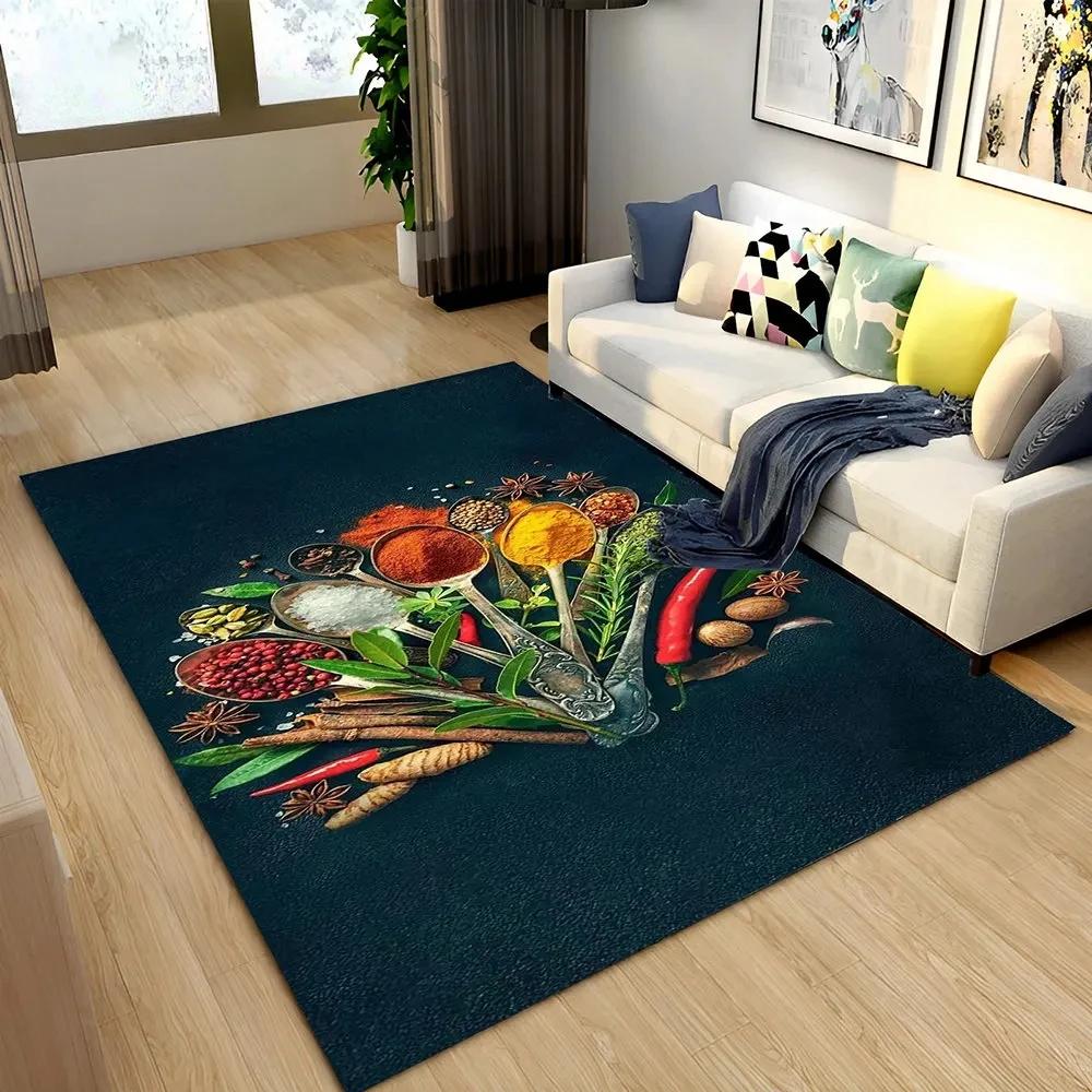Modern Kitchen Spice Seasoning Grain Pattern Decorative Carpet Restaurant Entrance Door Cushion Home Floor Mat Rug Home Decor