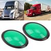 Qiilu Warning Reflector, 2 Pcs Universal Reflective Stickers Green Oval Warning Reflector for Car Motorcycle Truck