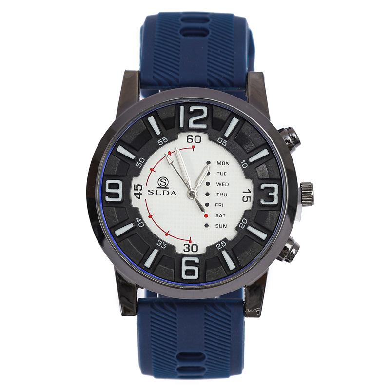 Silicone Band Men's Watch Casual Trendy Student Quartz Wristwatch Fashion Personality