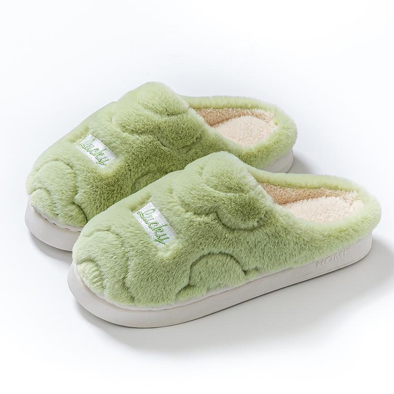 Warm Couple Plush Thickened Wool Slippers Autumn and Winter Home Hotel Homestay Couple Cotton Slippers