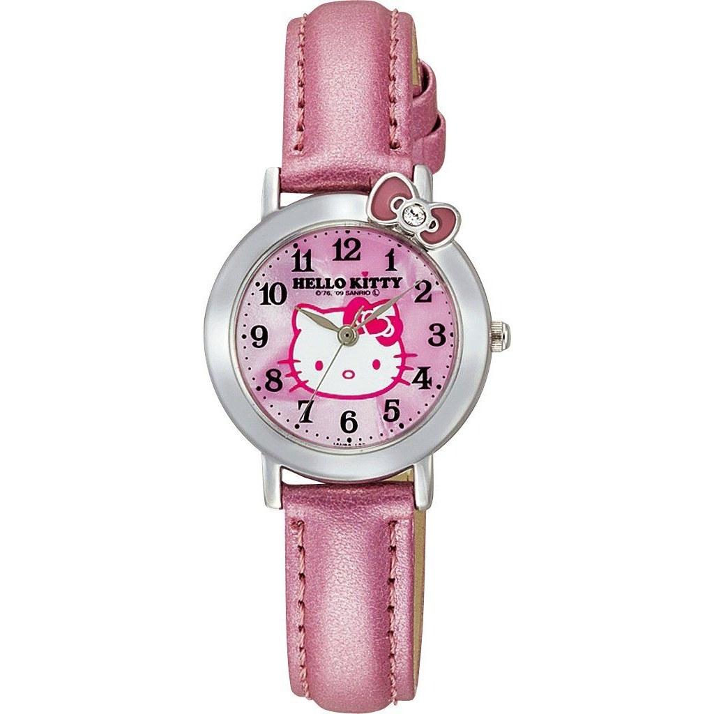 Citizen QQ Wristwatch Analog Hello Kitty Waterproof Leather Strap VW23-130 Ladies Pink
