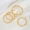 IF ME 5pcs Fashion Simple Bracelet Set for Women Boho Exaggerated Stackable Design CCB Bangles Dating Vacation Daily Wear Jewelry Gift