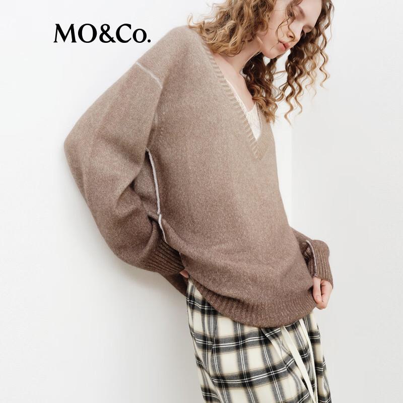 MO&Co. Women's V-Neck Loose Fit Sweater