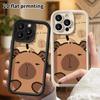 Phone Case: 2D Flat Design Suitable for iPhone 18, 17, 16, 15, 14, 13 Pro Stepped Protective Case, Heart Bubble Capybara, Christmas and Halloween Gift