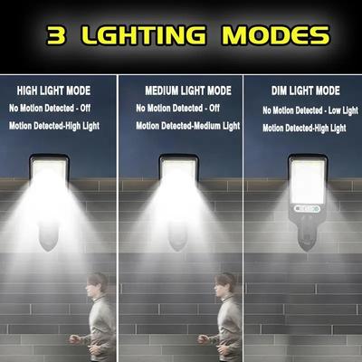 350000LM Outdoor Solar Lights Motion Sensor Solar 3 Modes Waterproof Security Wall Lighting for Patio Garden Door Street Light