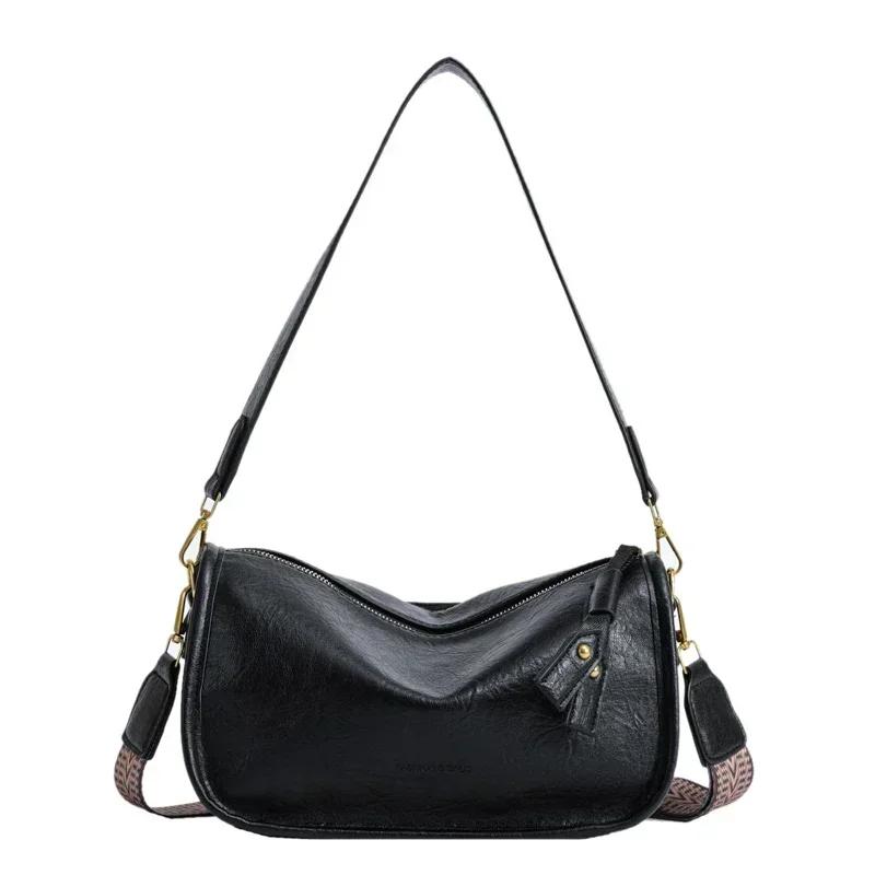 

Большая вместительная сумка через плечо, женственная, осенняя, новый стиль, простая и элегантная, универсальная сумка-тоут с карманом через плечо