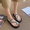 Modische flache Perlen-Sandalen Strass-Zehensandalen für den Strand Damen-Hausschuhe und Damen-Sandalen Stilvolles Angebot PVC Elegante modische Schuhe