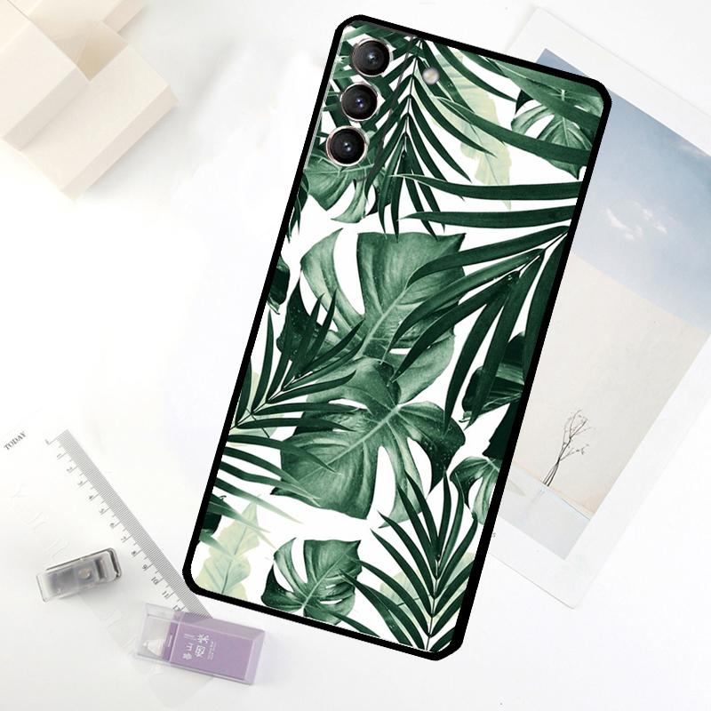 Leaves Monstera Green Phone Case For Samsung Galaxy S20 FE S21 S22 S23 S24 S25 S26 Ultra S10 S25 Plus S25 FE Cover