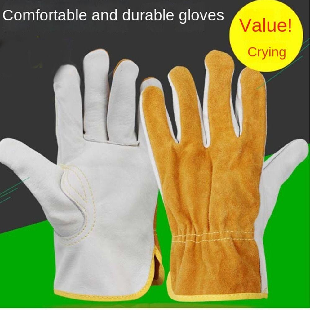 

1 Pair Security Protection Leather Work Gloves Safety Welder Gloves Welding Gloves Outdoor