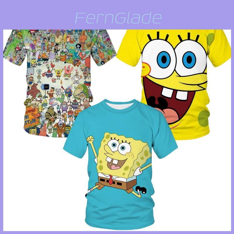 Cute 3d Spongebob Squarepants Cartoon T-shirt For Boys And Girls