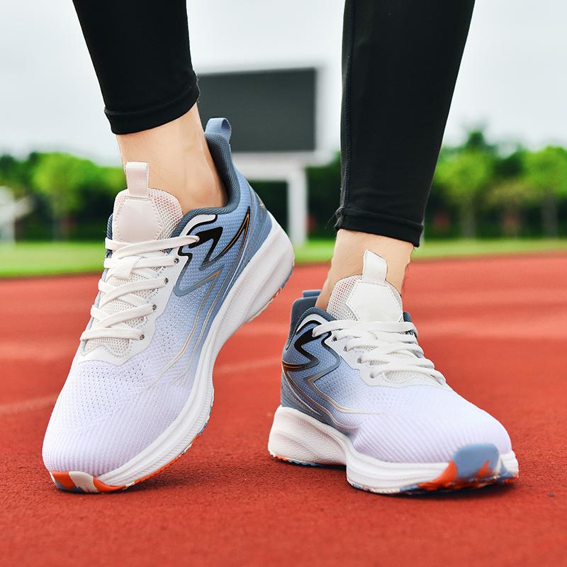 Men's Sports Shoes Full Length Carbon Board Running Shoes Men's Marathon Racing Shock Absorption Track and Field Training Shoes