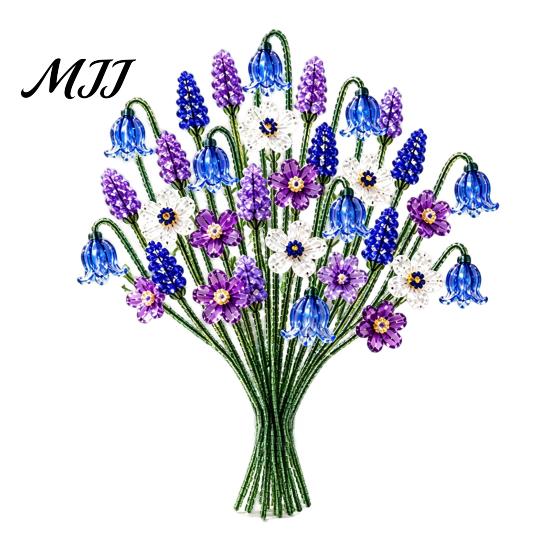 Set Tutorial Fiore con Perline Kit Bouquet di Fiori Selvatici, Artigianato Fai da Te Floreale Decorazione per la Casa Realizza Fiori, Progetto Artistico con Perline per Adulti Adolescenti Kit