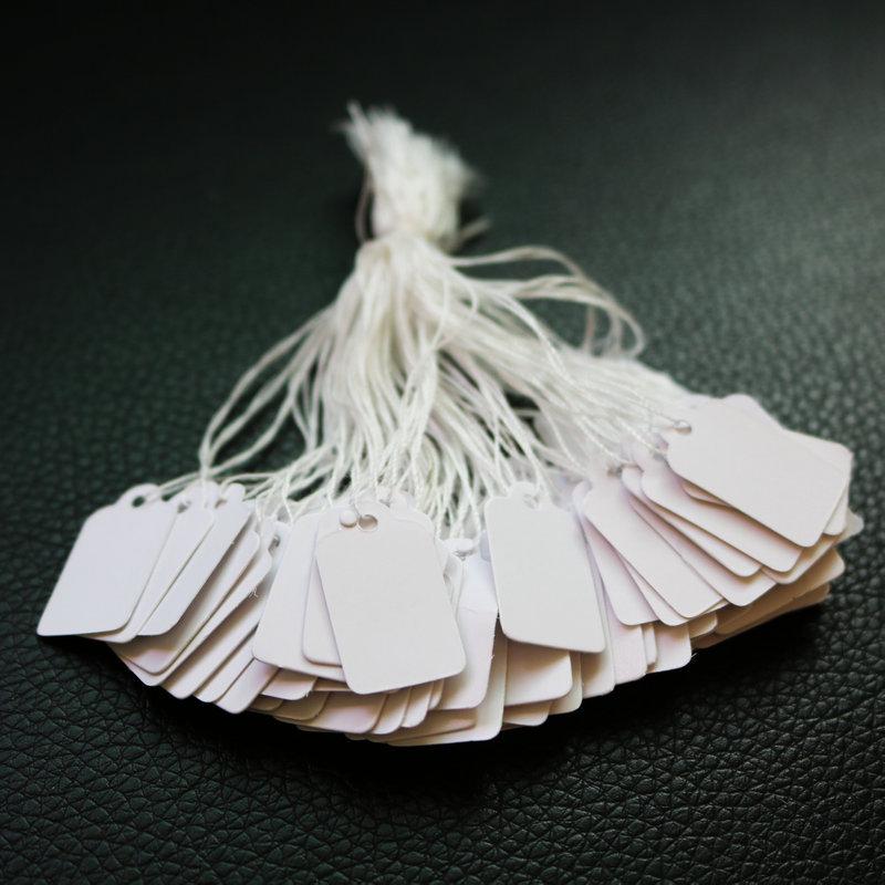 100pcs Handwritten Blank Jewelry Price Tags with Cotton Thread