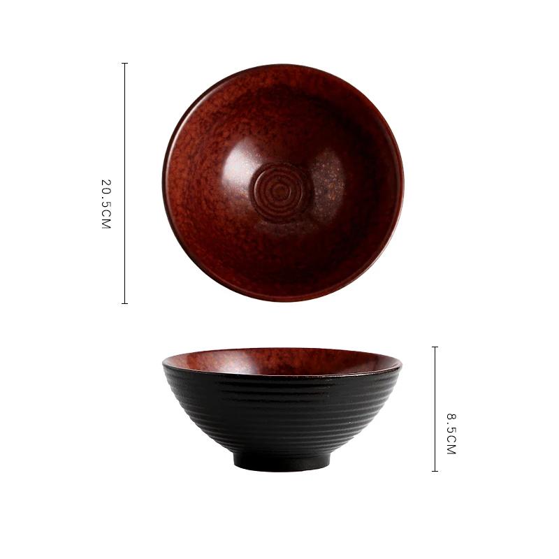 Japanese Vintage Porcelain Bowl Creative Homehold Lamian Noodles Instant Noodle Bowl Vegetable Salad Rice Soup Bowls Kitchenware