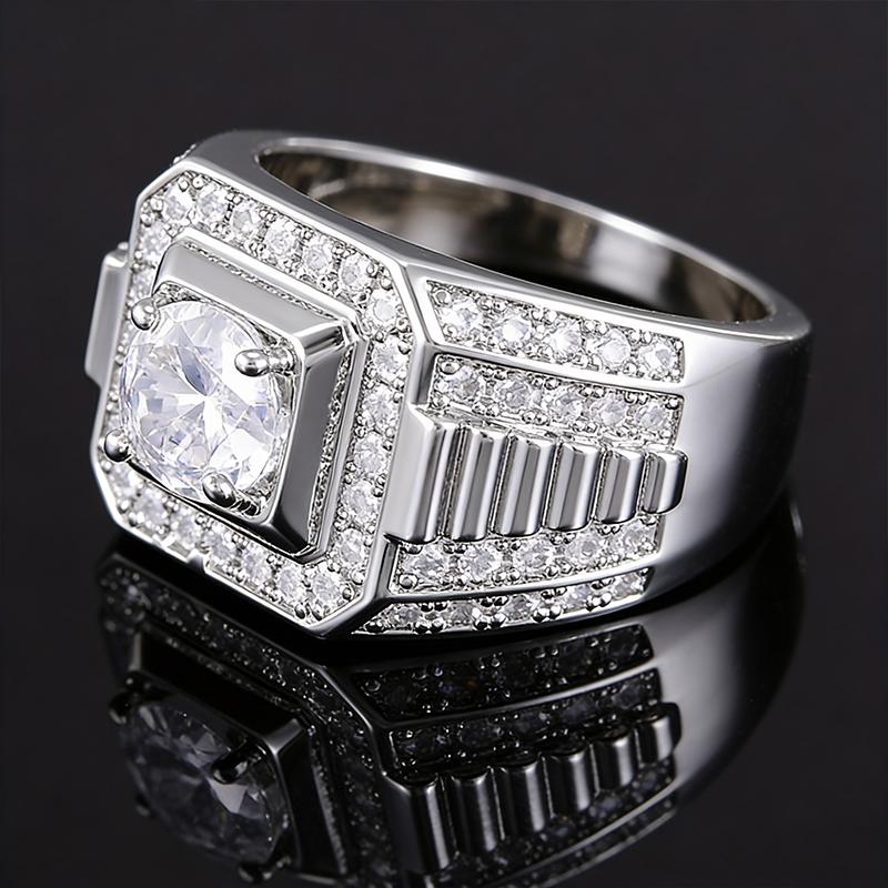 Роскошное и властное кольцо для мужчин, простое и элегантное, высококлассное, унисекс, для вечеринок и банкетов, обручальное кольцо 6 серебряный