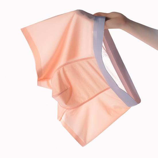 Men Boxer Underwear Mid-rise Elastic Waist U-Convex Shorts Briefs Seamless Ultra-thin Patchwork Color Panties