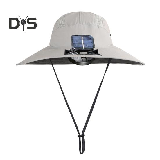 

Рыбацкая шляпа с вентилятором на солнечной батарее с широкими полями, ветрозащитная шляпа для рыбалки, кемпинга, пешего туризма, защиты от солнца для мужчин