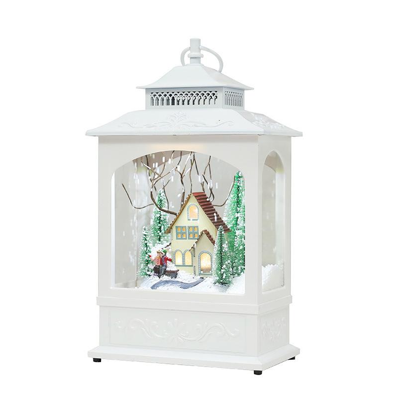 Korean Snowfall Music Lantern - Christmas Gift & Ornament for Living Room or Display