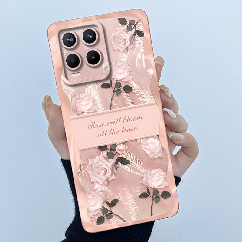 For Realme 8 Pro / Realme 8 4G 5G Phone Case Simplicity Flower Liquid Silicone Cover Realme8 8Pro RMX3085 RMX3081 RMX3241 Fundas