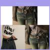 Pu Leather Vintage Brown Carved Belt With Metal Buckle For Casual Daily Wear