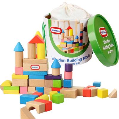 Little Tikes Drevené stavebné kocky 100 ks kórejské detské hračky