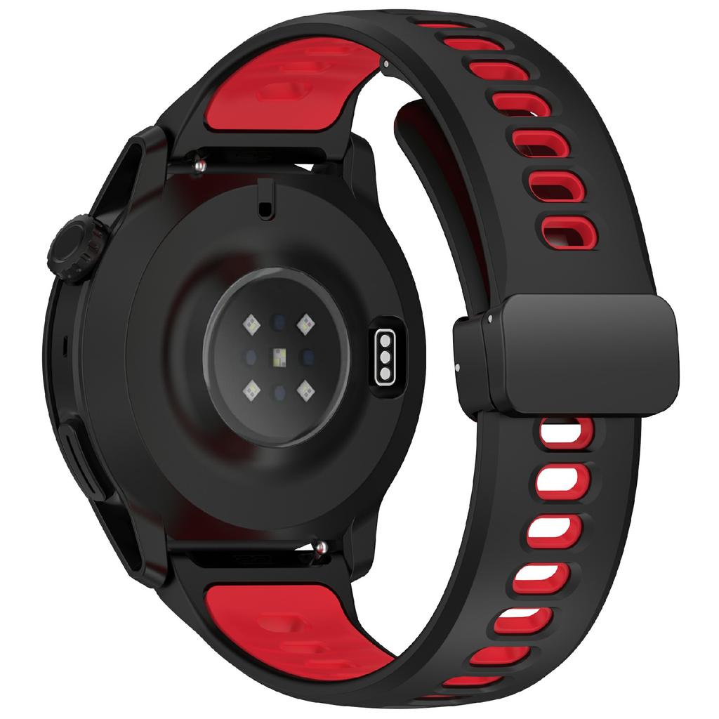 22mm Magnetic Buckle Dual Color Silicone Strap for Coros Pace 4/3/Apex 4 42mm/Apex 2 Pro/Apex Pro/Apex 46mm Quick Release Watch Band