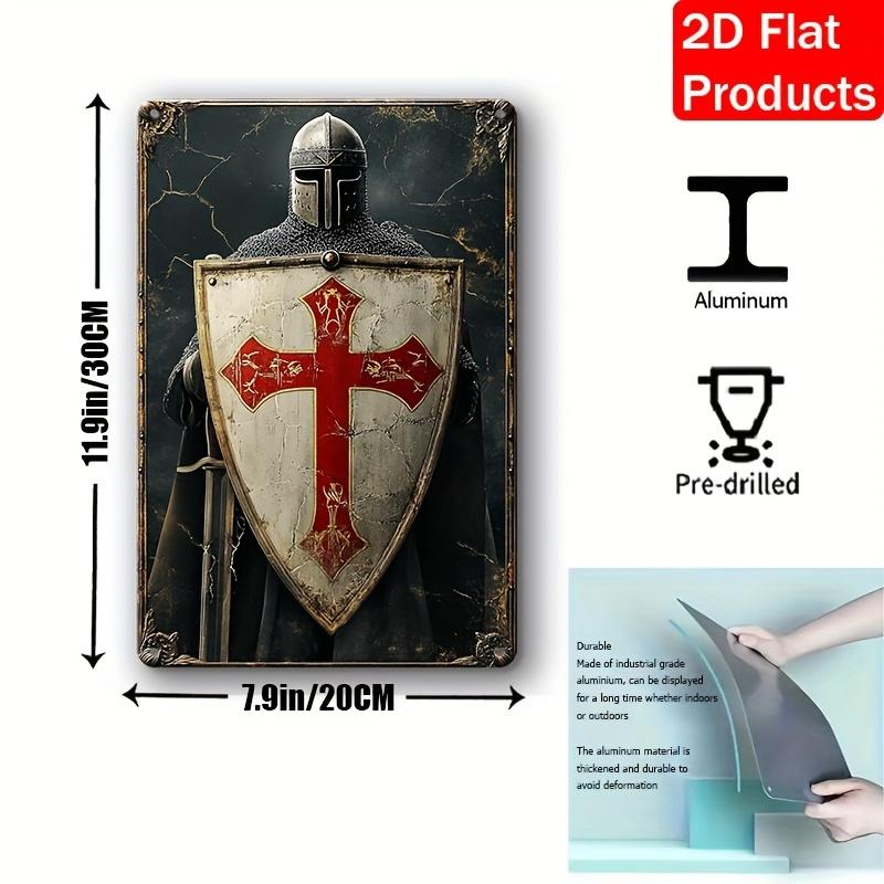 

Templar Knight Metal Wall Art Aluminum Decorative Plate with PreDrilled Holes Perfect for Home Bar Restaurant and Farm aluminum 20x30cm