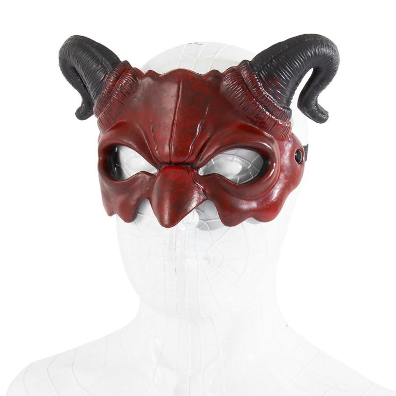 Upgraded RP Foam Half Face Demon Mask Halloween Carnival Party Costume Accessory