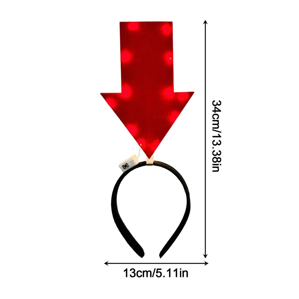 LED Light Up Arrow Headband Funny Novelty Glowing Hair Hoop Party Game Carnival Costume Hair Accessory