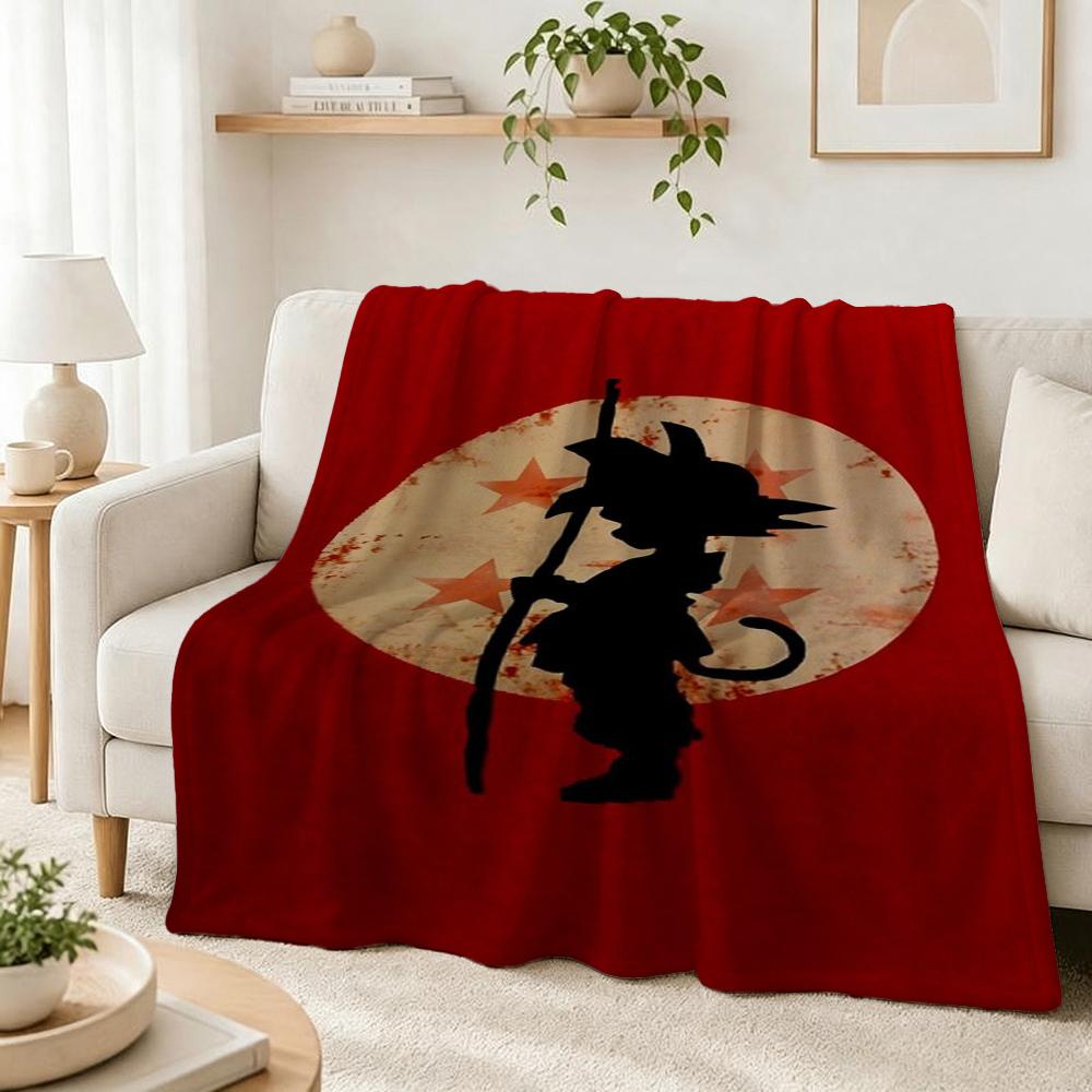 Goku'S Evolution Theme Anime Flannel Blanket Thick Warm Fleece Blanket For Bedroom Sofa Nap Home Party Decor New Year Gift