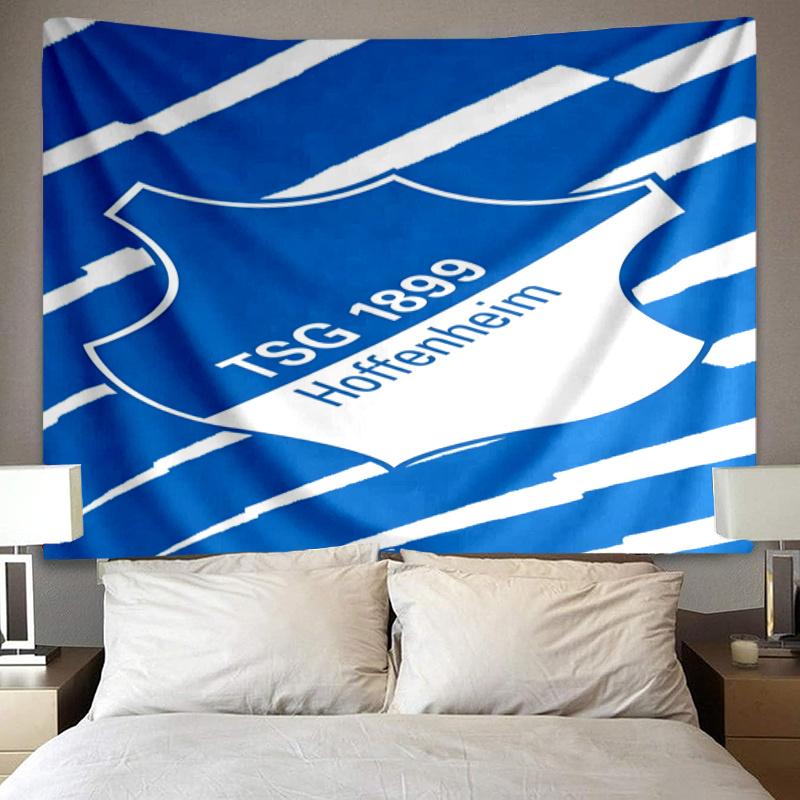 Hoffen-heim Wappen bedruckte Wandteppich, Stoff Wandteppich Wandbehang Dekoration für Schlafzimmer, Wohnzimmer, Studentenwohnheim Heimparty Fan Geschenke