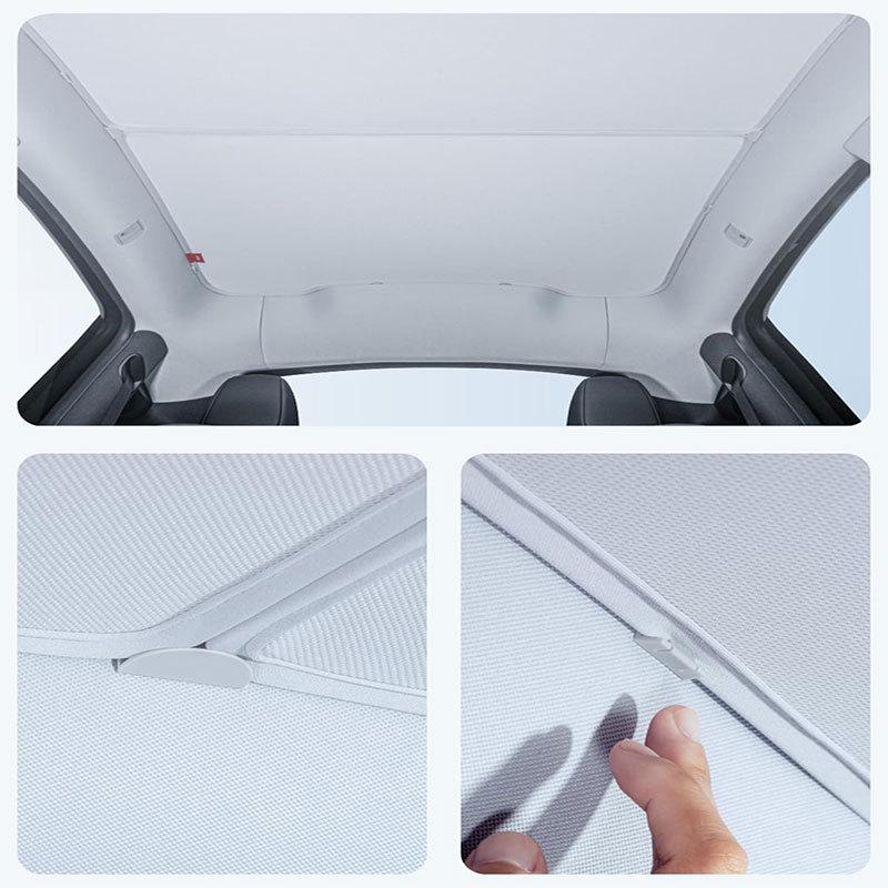 Skylight Sunshade For Tesla Model Y Juniper 2025 Nano Ice Crystal Heat Insulation Glass Front Rear Sunroof Sun Visor Accessories