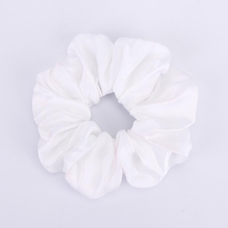 Einfarbiges Haargummi-Set für Damen, Satin, matt, Satin, Farbe, Tanga, Blumen-Haarschmuck, Stall, Nachtmarkt