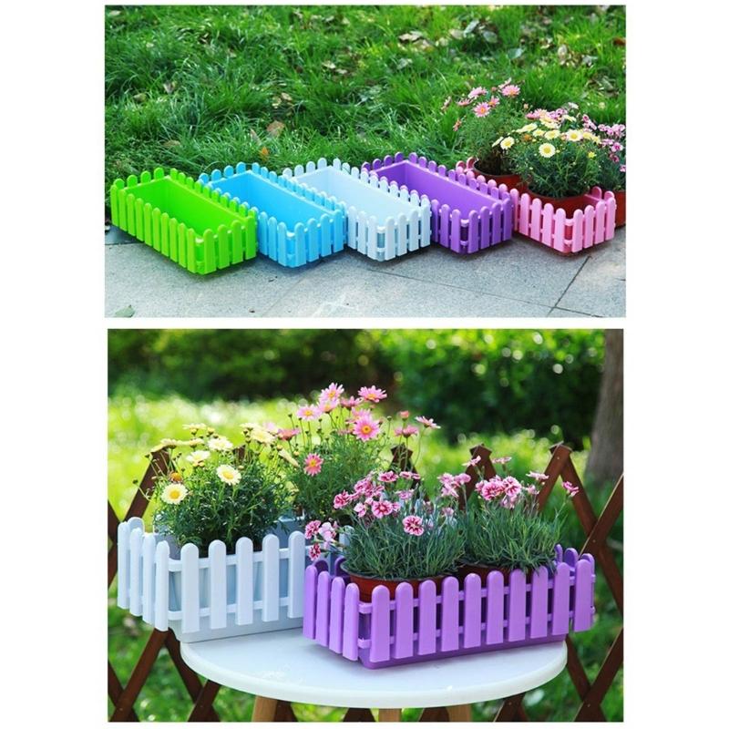 Exquisite Fence Shape Plant Pot Window Flower Box Outdoor Planter Box Planting Fencing Railing Decoration Accessories