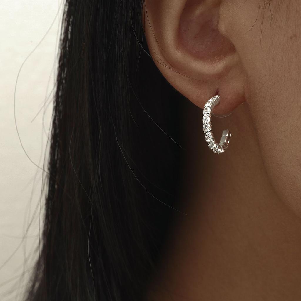 Simple Versatile Rhinestone Earrings Senior Sense Of Niche Design Temperament Earrings Female Luxury Shiny Earrings Jewelry