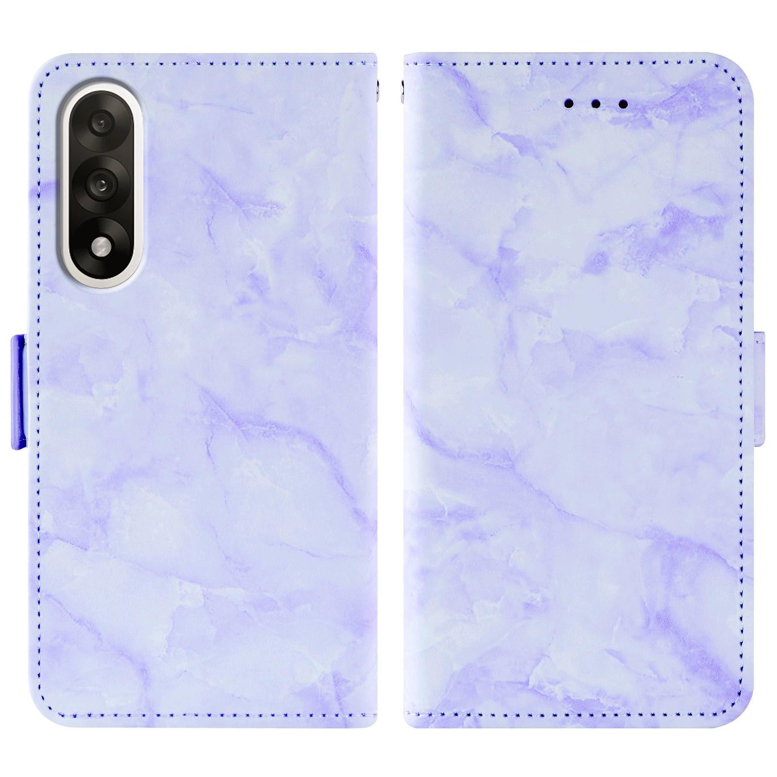 

For OnePlus Nord 5 5G/Ace 5 Ultra 5G Leather Case Marble Pattern Phone Wallet Stand Cover with Wrist Strap