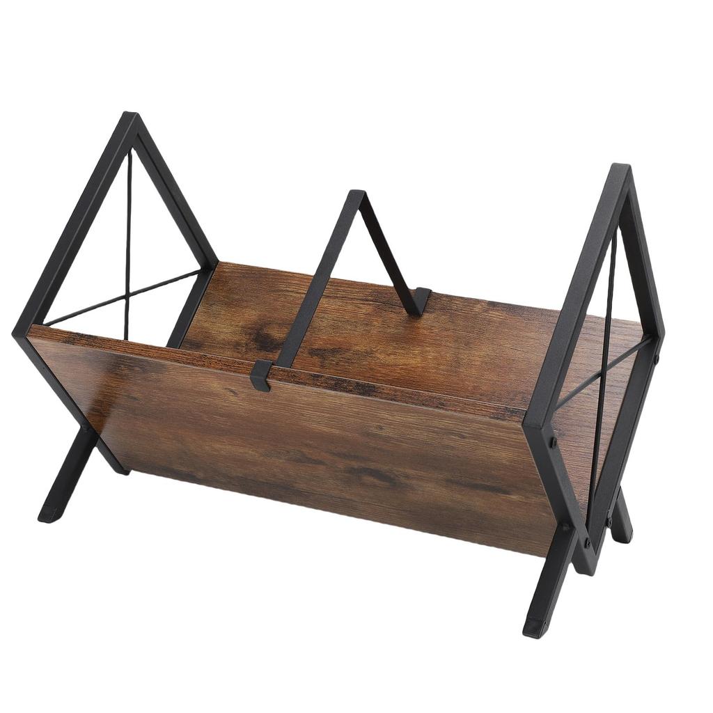 Record Storage Rack Holder Albums Music Records Display Shelf   for Book Magazine   Wood Iron