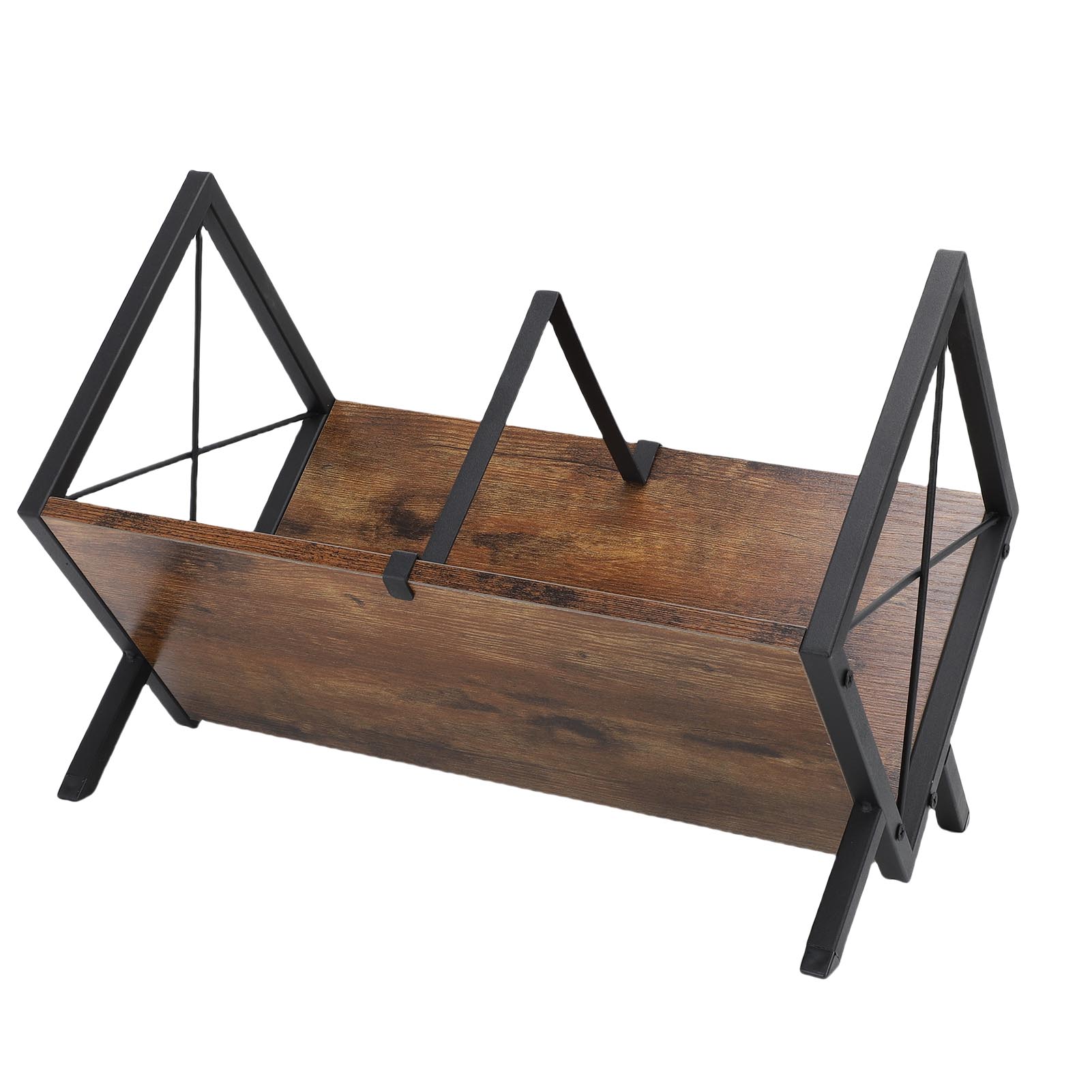 Record Storage Rack Holder Albums Music Records Display Shelf   for Book Magazine   Wood Iron