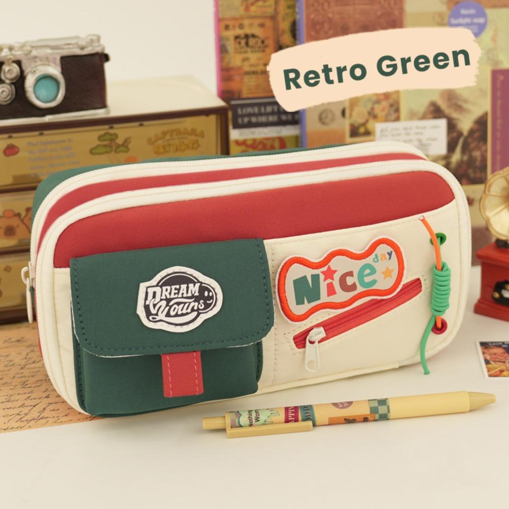 Oxford Cloth Pen Bag Multilayer Pen Box New Pencil Case  Gift