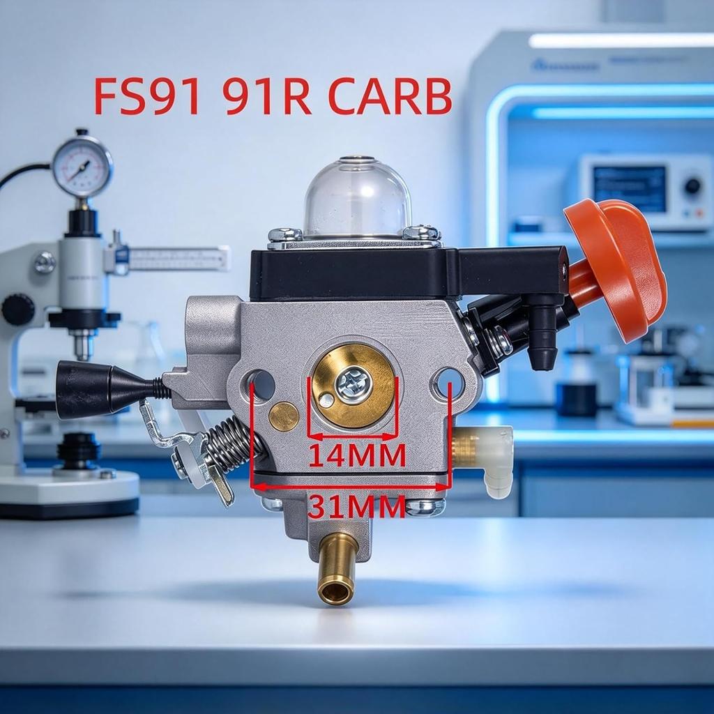 4180-120-0615 FS91 Carburetor for Stihl FS91R FS111 FS89 Brushcutter Trimmer with Adjusting Tool Air Filter&4180-007-1005 Valve Clearance Setting Kit
