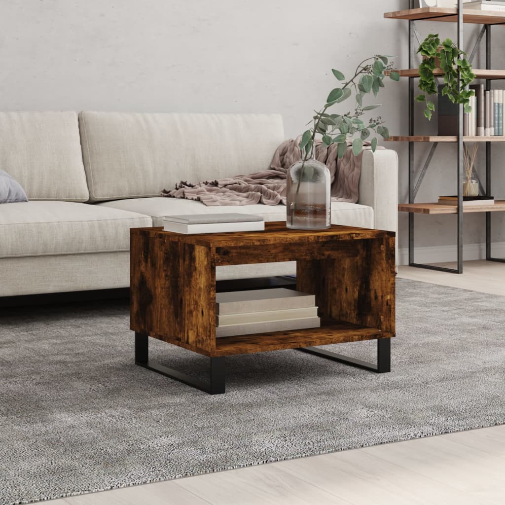 Coffee Table Smoked Oak Finish 60 X 50 X 40 Cm Engineered Wood