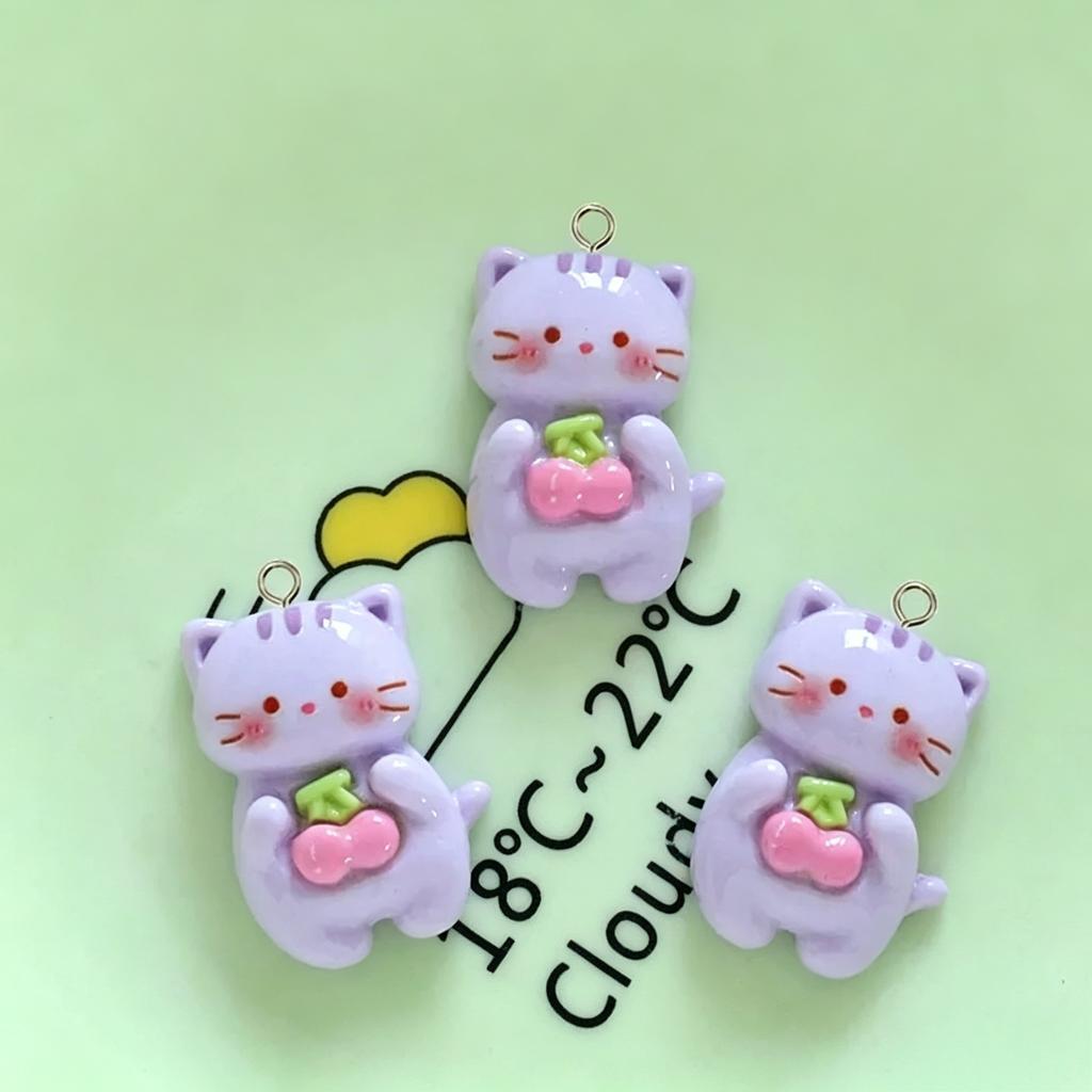 10pcs Kawaii Rabbit Bear Cat Resin Charms Handmade Accessories