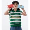 Girl's Striped Knit Polo Vest Top