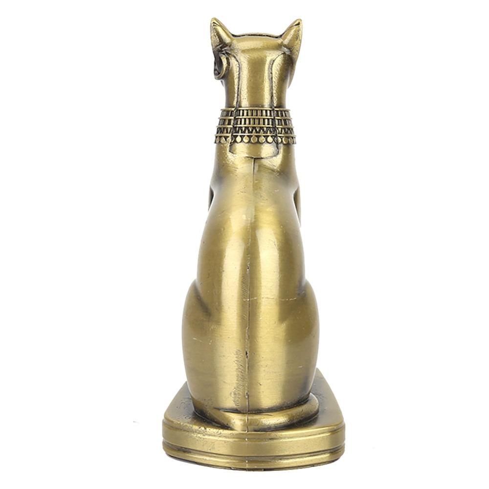 Solid Construction Egyptian Cat Figurine Brass Bastet Statue Cat Goddess Statue Office Desk