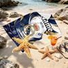 Custom Name Personalized Real Madrid Football Print Beach Towel, for Trip Camping Beach Party Home Decor, Birthday Gift for Family & Friends