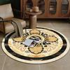 European Luxury Decorative Home Carpet Round Bedside Rugs for Bedroom Soft Carpets for Living Room Marble Pattern Non-slip Mats