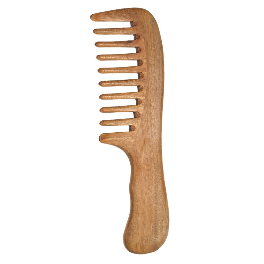 1 Pc Wooden Comb Natural Green Sandalwood Handmade Wide Tooth Wooden Comb Massage Comb Handmade